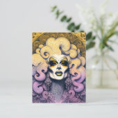 Prachtige Drag Queen geel Paarse Briefkaart (Staand voorkant)