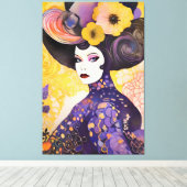 Prachtige Drag Queen Klimt stijl Canvas Afdruk (Insitu (Houten vloer))