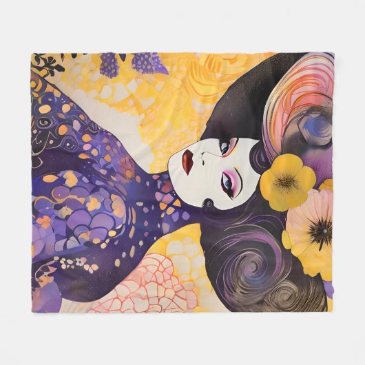 Prachtige Drag Queen Klimt stijl Fleece Deken (Voorkant (Horizontaal))