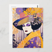 Prachtige Drag Queen Paarse geel Briefkaart (Voorkant / Achterkant)