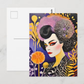 Prachtige Drag Queen Paarse Sinaasappel Briefkaart (Voorkant / Achterkant)