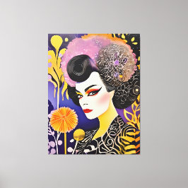 Prachtige Drag Queen Paarse Sinaasappel Canvas Afdruk