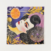 Prachtige Drag Queen Paarse Sinaasappel Wandkleed (Voorkant (horizontaal))