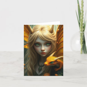 Prachtige Dragon Fairy Portrait Kaart