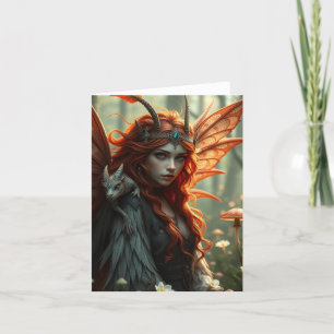 Prachtige Dragon Fairy Portrait Kaart