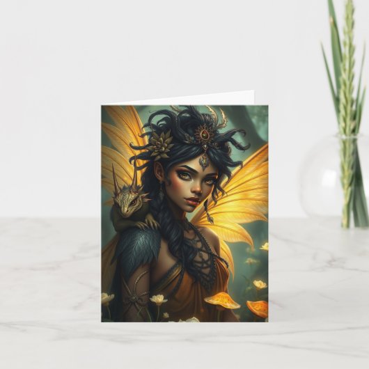 Prachtige Dragon Fairy Portrait Kaart (Voorkant)