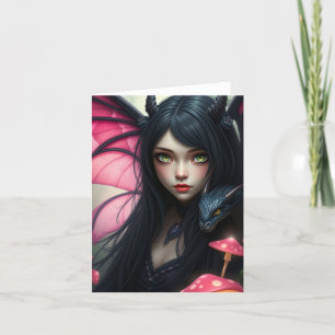 Prachtige Dragon Fairy Portrait Kaart