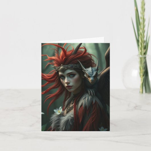 Prachtige Dragon Fairy Portrait Kaart (Voorkant)