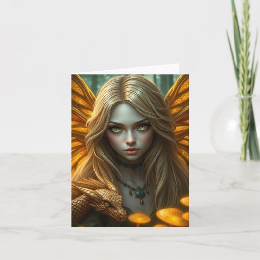 Prachtige Dragon Fairy Portrait Kaart (Voorkant)