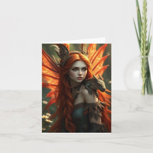Prachtige Dragon Fairy Portrait Kaart (Voorkant)