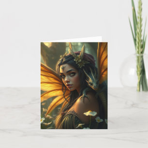 Prachtige Dragon Fairy Portrait Kaart