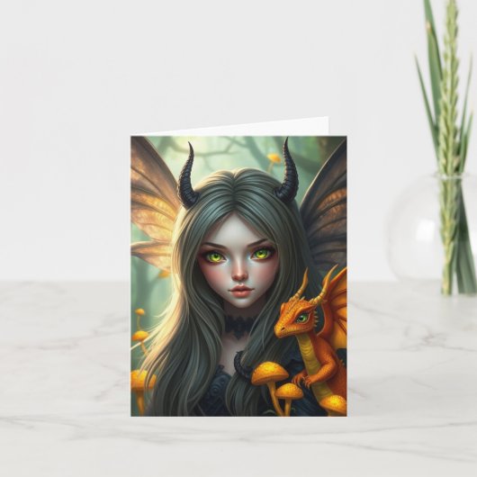Prachtige Dragon Fairy Portrait Kaart (Voorkant)