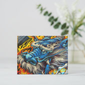 Prachtige Dragon Wall Art Graffiti Briefkaart (Staand voorkant)