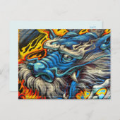 Prachtige Dragon Wall Art Graffiti Briefkaart (Voorkant / Achterkant)