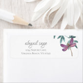 Prachtige Dragonfly en Garden Greenery Address Etiket (Insitu)