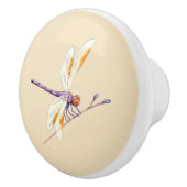 Prachtige Dragonfly op Tan Keramische Knop (Rechts)