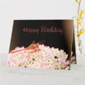 Prachtige Dragonfly Verjaardag Kaart (Gele Bloem)