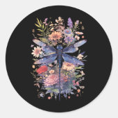 Prachtige Dragonfly Waterverf Art Insect Lover Ronde Sticker (Voorkant)