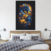 Prachtige draken canvasprint canvas afdruk (Insitu (Slaapkamer))