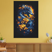 Prachtige draken canvasprint canvas afdruk (Insitu (Woonkamer))