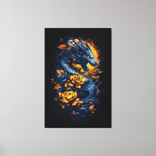 Prachtige draken canvasprint canvas afdruk