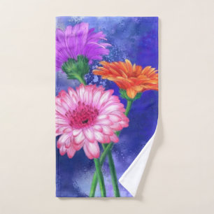 Prachtige drie kleuren-Gerberas - gemanipuleerde k Bad Handdoek
