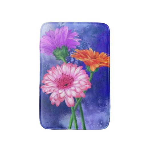 Prachtige drie kleuren-Gerberas - gemanipuleerde k Badmat (Voorkant Verticaal)