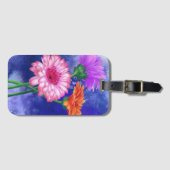 Prachtige drie kleuren-Gerberas - gemanipuleerde k Bagagelabel (Voorkant (horizontaal))