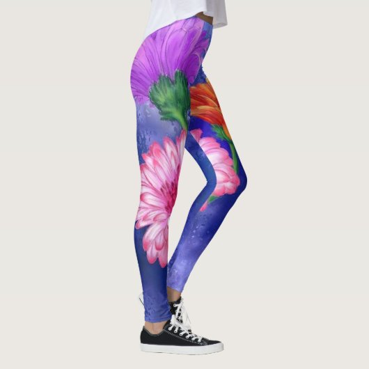 Prachtige drie kleuren-Gerberas - gemanipuleerde k Leggings (Rechts)