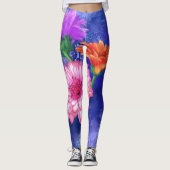 Prachtige drie kleuren-Gerberas - gemanipuleerde k Leggings (Voorkant)