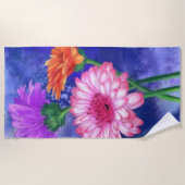 Prachtige drie kleuren-Gerberas - gemanipuleerde k Strandlaken (Voorkant)