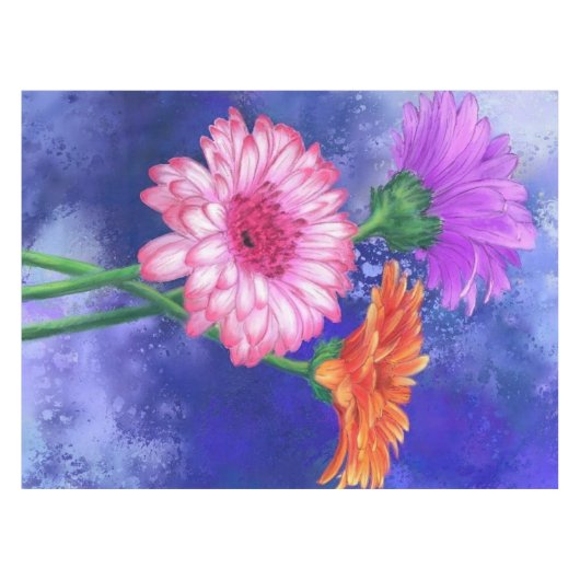 Prachtige drie kleuren-Gerberas - gemanipuleerde k Tafelkleed (Voorkant (Horizontaal))