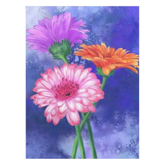 Prachtige drie kleuren-Gerberas - gemanipuleerde k Tafelkleed (Voorkant)