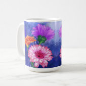 Prachtige Drie Kleuren Gerbera's Koffiemok Schilde (Voorkant links)