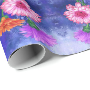 Prachtige drie kleuren-Gerberas - Migned Drawing A Cadeaupapier