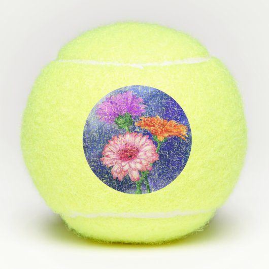 Prachtige drie kleuren-Gerberas - Migned Drawing A Tennisballen (Voorkant)