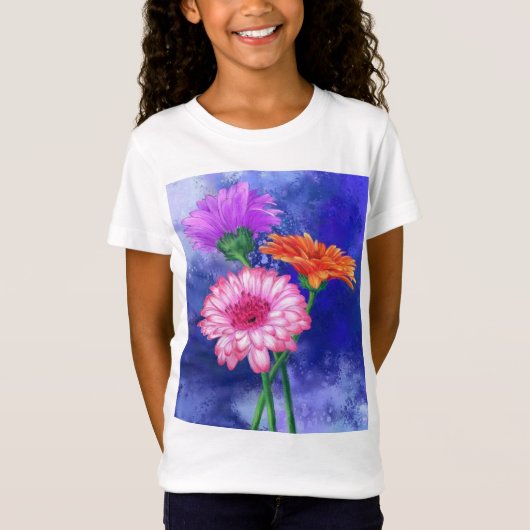 Prachtige drie kleuren: Gerberas T-Shirt (Voorkant)
