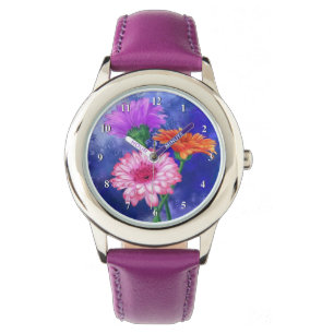 Prachtige drie kleuren Gerberas Watch - Schilderen Horloge