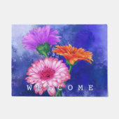 Prachtige drie kleuren Gerbera's - Welkom Deurmat (Voorkant)