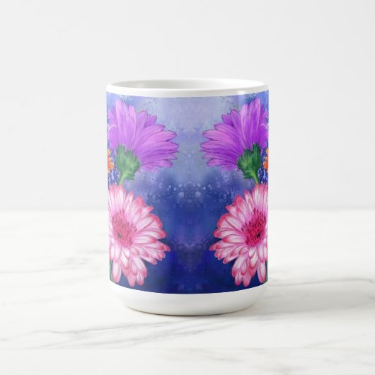 Prachtige driekleurige Gerberas Coffee Mok schilde (Center)