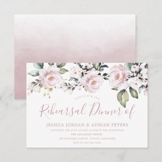 Prachtige, droge Roos Blush roze repetitie Kaart (Voorkant / Achterkant)