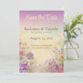 Prachtige Dromerige Wildflowers Elegant Wedding Save The Date (Staand voorkant)