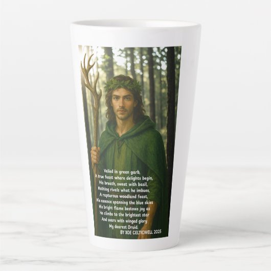 Prachtige druïde Mok met gedicht van Xoe Celticwel (Voorkant)