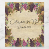 Prachtige druiven Rustic Wijn Etiket (Enkel label)