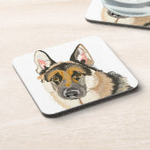 Prachtige Duitse herder, Alsation Dog Drawing Onderzetter (Linkerzijde)