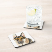 Prachtige Duitse herder, Alsation Dog Drawing Onderzetter (Rechterzijde)