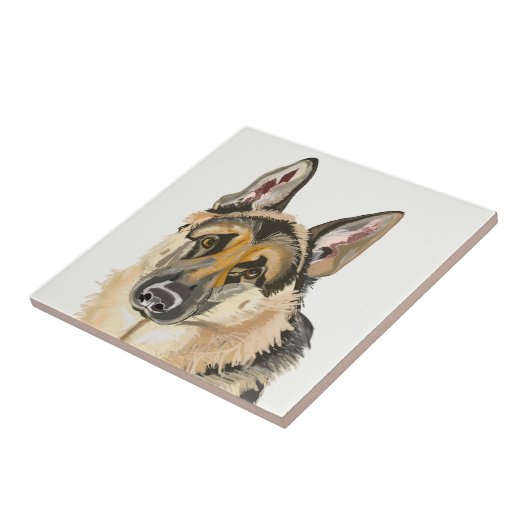 Prachtige Duitse herder, Alsation Dog Tegeltje (Zijkant)