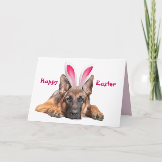 Prachtige Duitse herder Bunny Ears Happy Pasen Kaart (Voorkant)