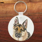 Prachtige Duitse herder, Elzassing Dog Drawing Key Sleutelhanger (Voorkant)
