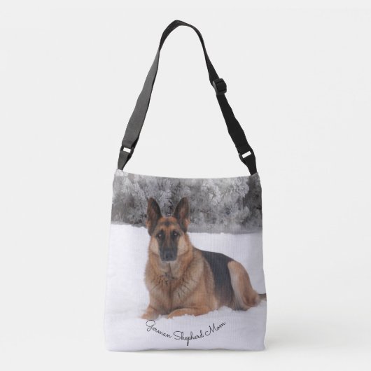 Prachtige Duitse herder in de sneeuw Crossbody Tas (Achterkant)